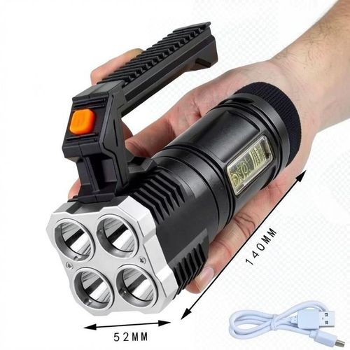 Rechargeable Security Torch And Flashing Light 1100 Lumen LED Rechargeable Focus Flashlight
