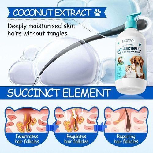 Anti-Bacterial Pet Bath & Shampoo 2-in-1 DOGS,Cat Bath & Shower Gel 500ml Special for British shorthair - Scented Body Wash Cleaning Shampoo Pet