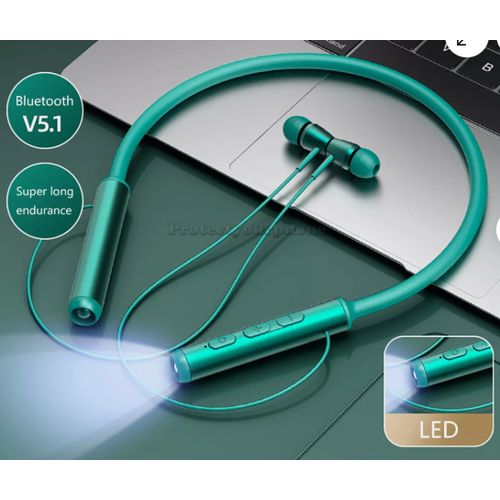 Perfect Sound Wireless Neck Headphones With Torch Light