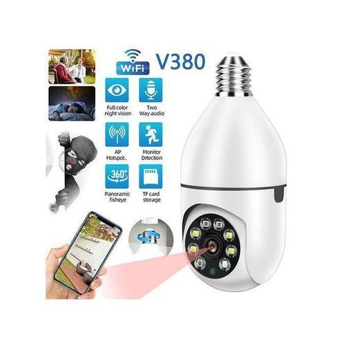 V380 1080P Wireless 360 Rotate Auto Tracking Panoramic Camera Light Bulb Wifi PTZ IP Camera