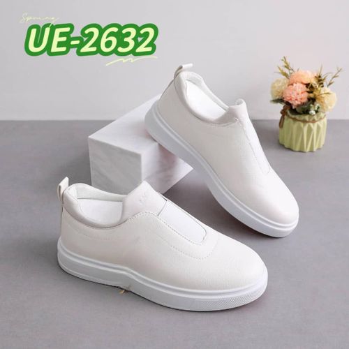 White Platform Men Slip-on Sneakers