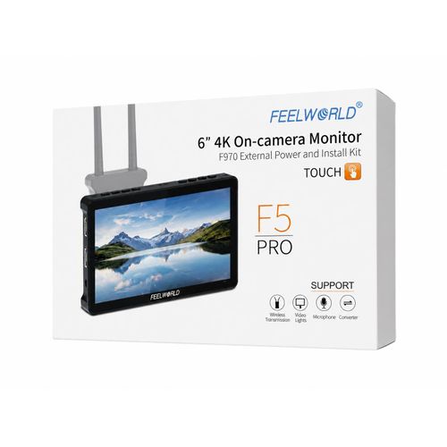 Advanced FEELWORLD F5 Pro 6-Inch 4K Touchscreen Camera Monitor With HDMI Input/Output & F970 Power Output Kit