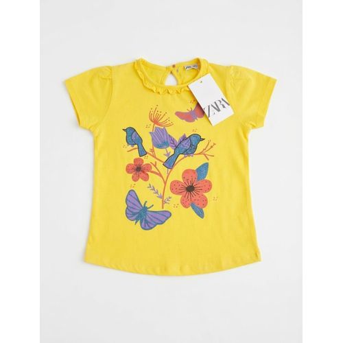 Kids mustard yellow / ochre graphic t-shirt