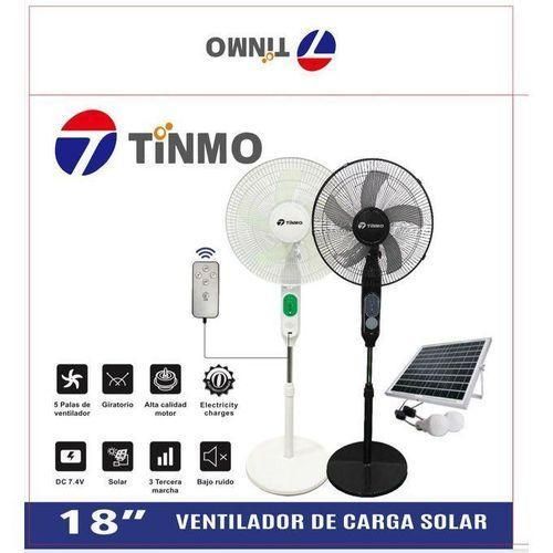 18 Inches Rechargeable Solar Fan + Solar Panel & 2 Bulbs Black + solar panel as free gift 2026 New
