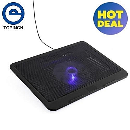 Laptop Cooler Cooling Pad Base Big Fan Usb Stand For 14 Or Below Notebook Black