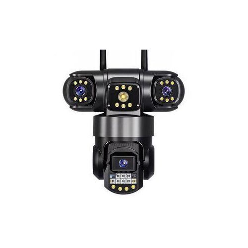 Triple Lens 4G Solar CCTV Camera – Wireless Outdoor PTZ Security Camera with Night Vision, Motion Detection, SIM Card & V380 Pro App (T30)