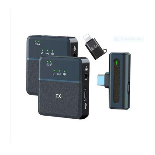 SX8 Wireless Dual Noise Cancellations Microphone (2 Lavaliere Microphones For Type C And IPhone.