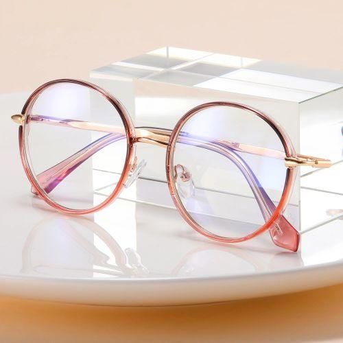 Women's Round Computer Glasses Pink Oversized Eyewear Frames