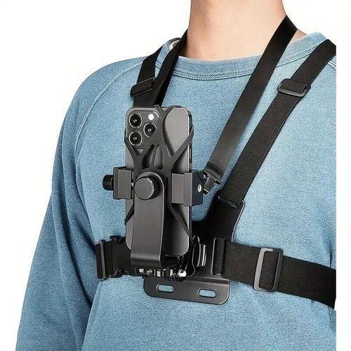 1pc adjustable universal chest strap phone holder, suitable for cycling, boating, fishing, skateboarding