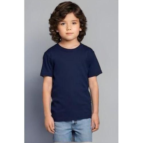 Boy's Round Neck Children Polo T-shirt - navy Blue