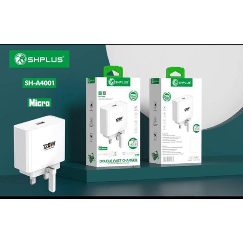 120w Double Fast Charger With Micro-USB Cable