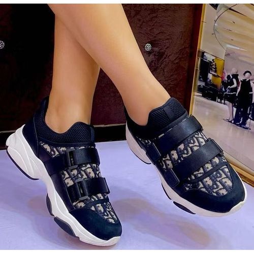 Women’s Black Designer-Style Velcro Sneakers