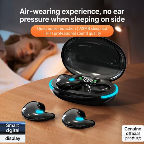Bluetooth headphones, invisible sleep in-ear mini digital display gaming headphones, no pain for long wear, long battery life