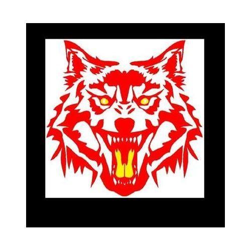 Wolf Head Decal Red
