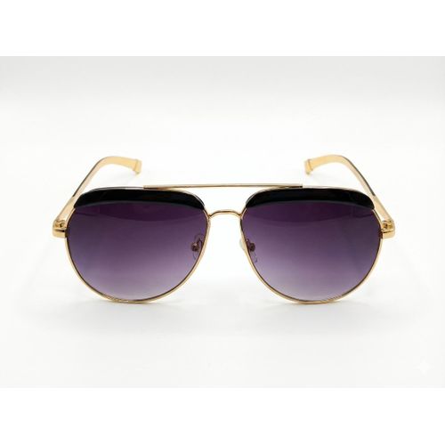 Unisex Gold-Rimmed UV Protective Sun Glasses Sunshades