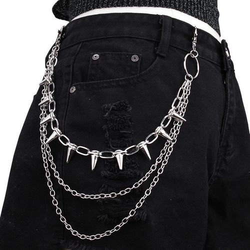 Men's Multi-Layered Spiked Pants Chain - Punk Rock Gothic Waist Chain Accessory
