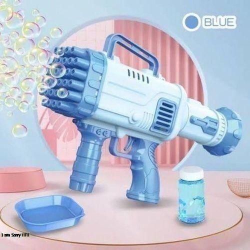 32 Hole Bazooka Bubble Gun Machine Rocket Launcher For Kiddies Out-Door Play Toy With Bubble Refiller Solution - Blue