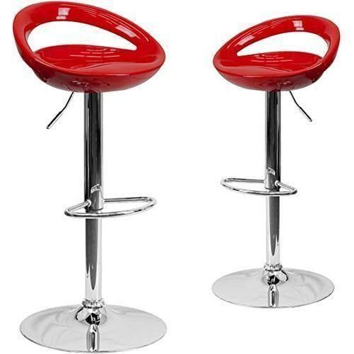 Bright Gloss ABS Plastic 360 Adjustable Bar Stool-set Of 2