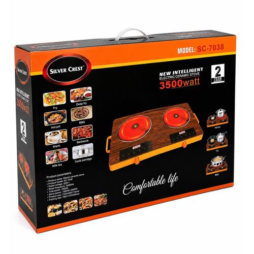 Silver Crest SC-7038 Double Electric Ceramic Cooker – 3500W Dual Hot Plate