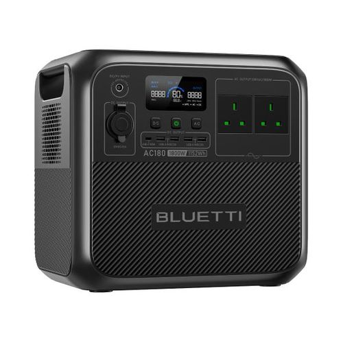 AC180 Portable Power Station, 1152Wh LiFePO4 Battery, 45 Min Fast Charging 80%, 1800W AC Outlets, Solar Generator for Backup & Outdoor, 5-year Warranty