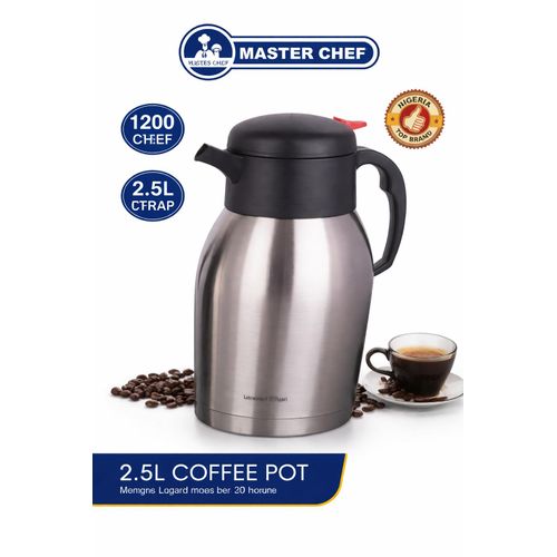 Master Chef Stainless Steel Vacuum Coffee Flask– 2.5 Litres