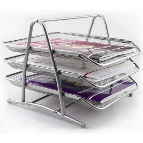 3-Tier Metal Wire Mesh Document & Letter Tray Organizer