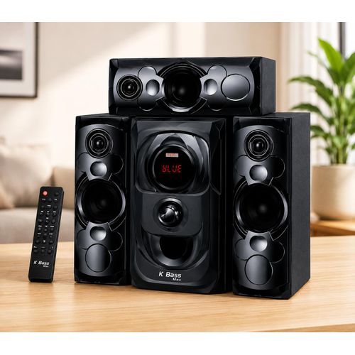 K Bass Max KB0760A 3.1 Channel Bluetooth Multimedia Speaker System – AC/DC Home Theatre, USB, SD Card, FM Radio, Remote Control
