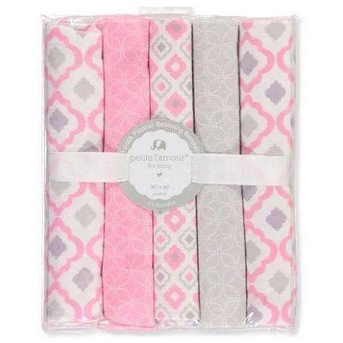 5 in 1 baby flannel- pink design