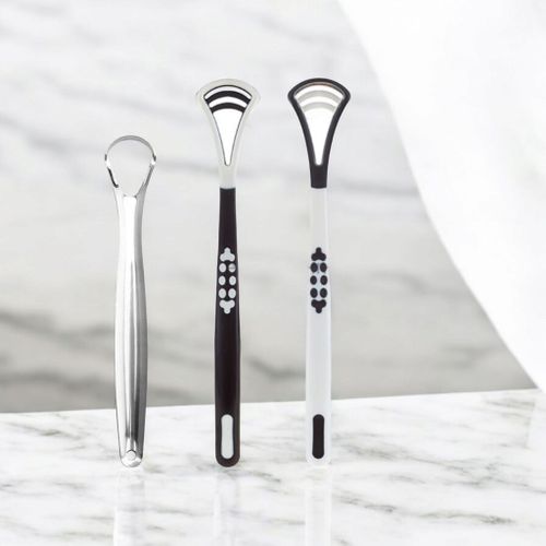 3 PIECES - HALITOSIS BAD BREATH Tongue Brush Cleaner Tongue Scraper Set