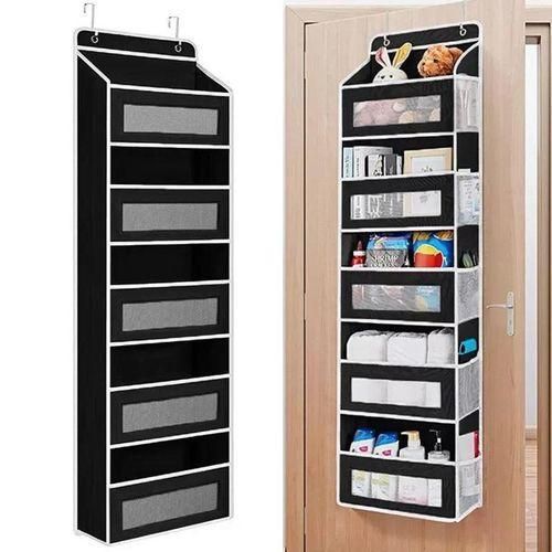 LARGE CAPACITY MULTI-LAYER FOLD-ABLE WALL DOOR MOUNTED STORAGE ORGANISER WITH MESH POCKETS
