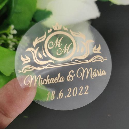 60 Pieces 3cm Personalized Name Wedding Communion Circoncision Baby Shower Baptismchristening Mikveh Birthday Party Sticker