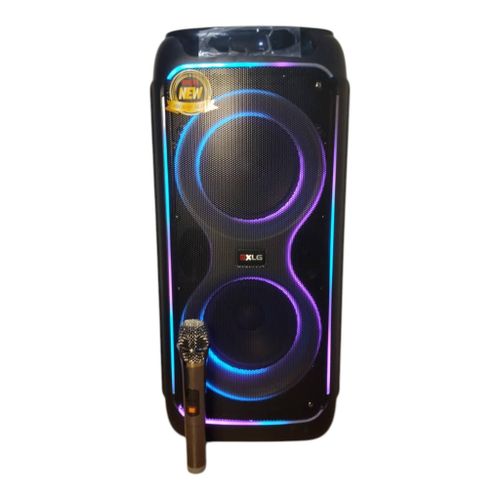 10000W high power heavy bass output double 8 inches rechargeable Bluetooth multi media functions party box speaker with 1 wireless mic and remote control
