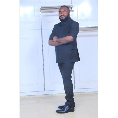 Men's Stylish Safari Black Suit