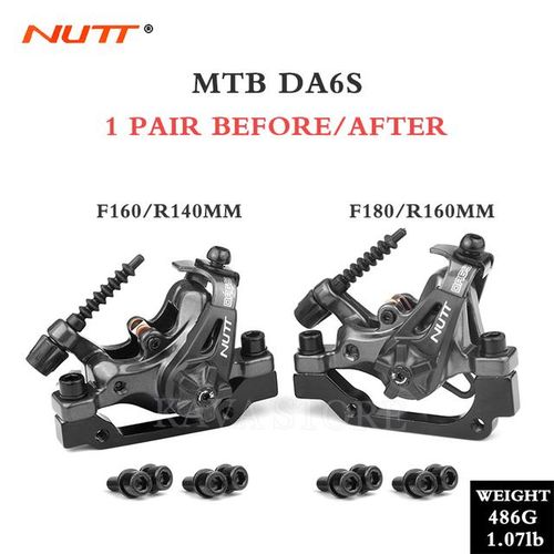 Nutt Da6s Mountain Bike Dual Piston Drive Disc Brake Caliper 160mm Rotor Mechanical Line Pull Disc Brake Scooter Parts-a pair DA6S
