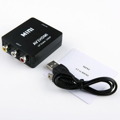 Mini AV CVBS/L+R Audio To HDMI Converter Adapter