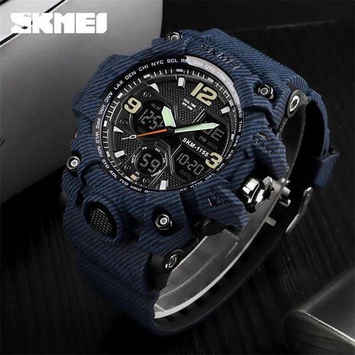 Elegant intelligent Men's Wristwatch Analogue Digital Quartz with stainless steel black Strip Luminous Unisex watches for Business Shock G Men Outdoor Sports Watch Strap Quartz Analog Digital Wristwatch water resistance Light- Blue