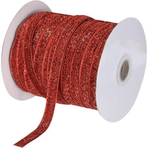 1PCS 3/8 Inch x 50 Yards Single-Sided Glitter Velvet Ribbon For Arts and Crafts,Bow Making, Gift Wrapping - Brown