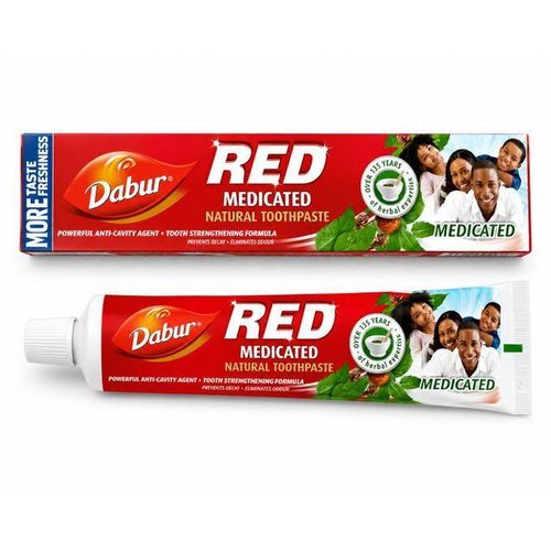 Medicated Natural Toothpaste 130g – Herbal Toothpaste with Clove, Mint & Ginger (Dabur