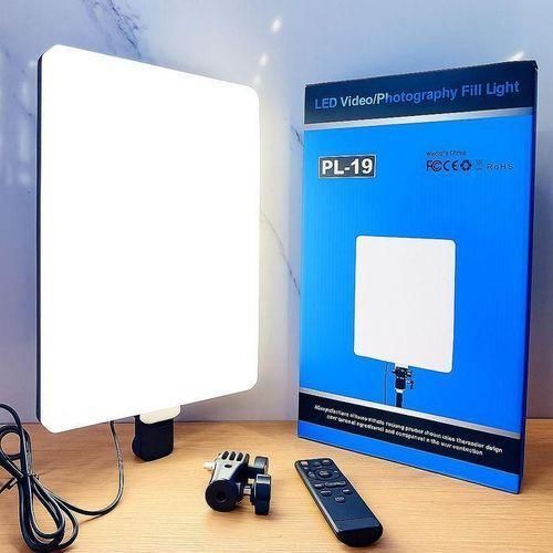 PL-19 Professional LED Video Light Panel - Dimmable Studio Photography Fill Light Warm & Cool Bi-Color Fill Light For Live Streaming & Vlogging With Remote Control