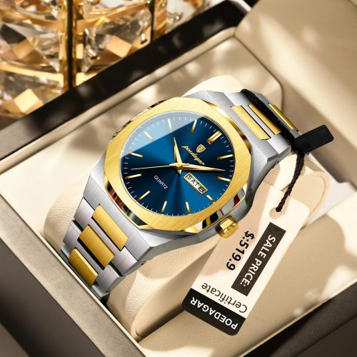 825 Business Stainless Steel Quartz Men's Watches Top Luxury Men Clock Waterproof Luminous Calendar Week