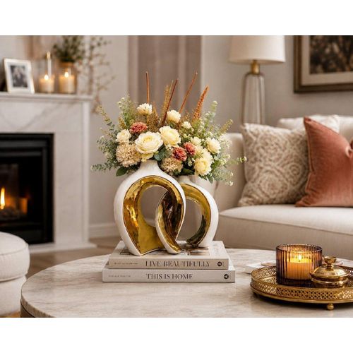 Flower vase, flower, table flower vase, Gold