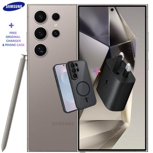 Galaxy S24 Ultra 5G, 512GB/256GB - 12GB AI Smartphone, 200MP, 100x Zoom Cameras, Fast Processor, Long Battery Life, Edge-to-Edge Display, S Pen - With Protective case & Charger Adapter