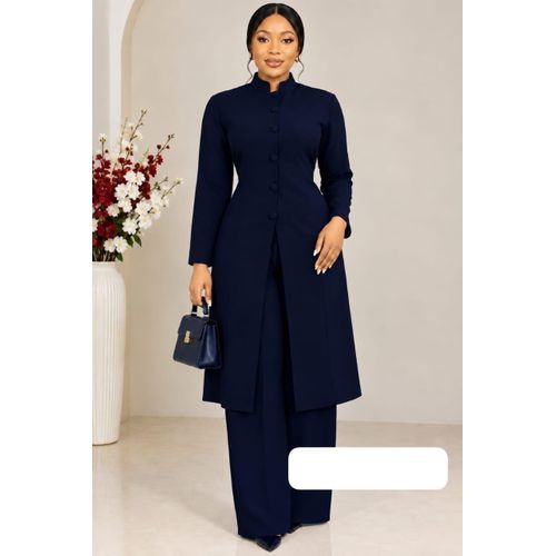 LONG SLEEVE KIMONO WITH PANT NAVY BLUE
