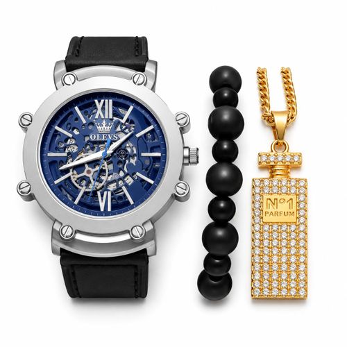 High Quality Men's Leather Watch – Luxury Collection plus bracelets