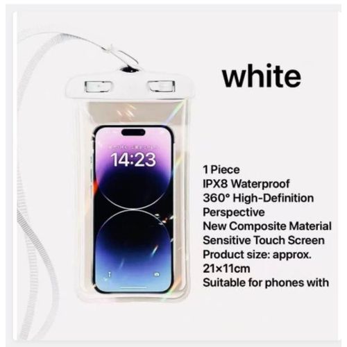 Electro New Universal IPX8 Waterproof Phone Pouch Case Clear Composite Material, Free Lanyard, Sensitive Touch Screen, Underwater Dry Bag for Swimming, Beach, Kayaking & Fits Smartphones Up to 7.2 Inches