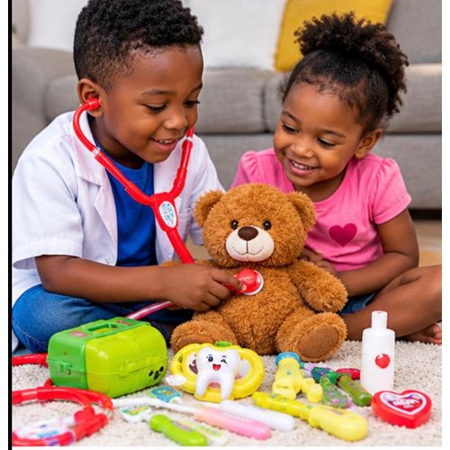 Children Doctor Toys Pretend Play Briefcase Playing Doctor Toy Set Medicine Box Toys Dentist.