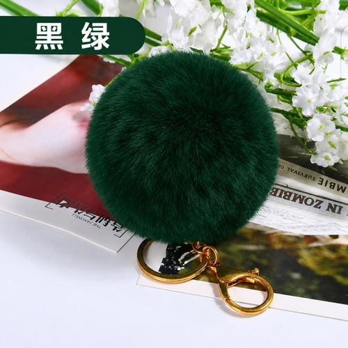 Fluffy Faux Fur Pom Pom Keychain – Soft Plush Bag Charm & Key Holder for Women/Girls