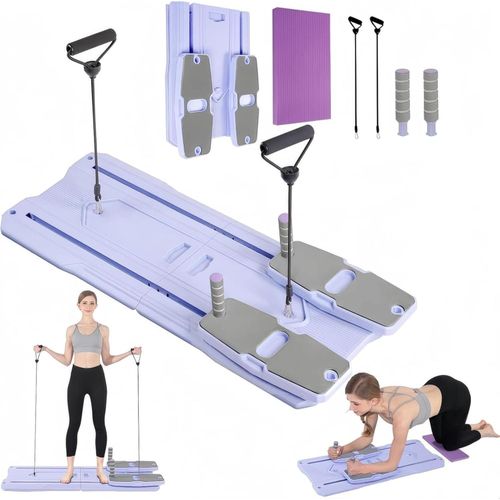 Pilates Reformer Board Set - 2026 Foldable 8-in-1 Pilates Machine for Full Body Workouts, Ab Core Trainer with Resistance Bands, Portable Home Pilates Equipment for Women & Men