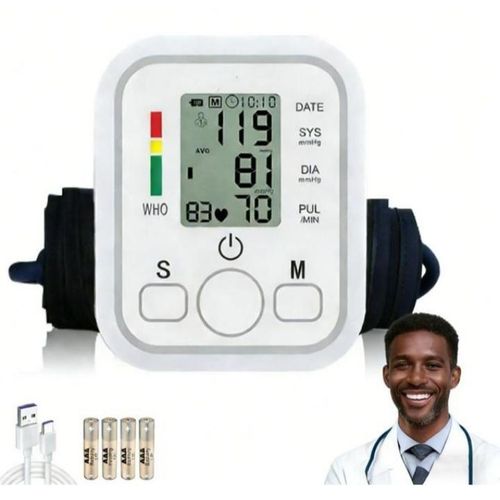 Blood Pressure Monitor , Large Cuff Digital Upper Arm BP Machine, 2x99 Memory Set, USB Cable, Arrhythmia Detection, Heart Rate Hypertension Monitors, Home Use (White)