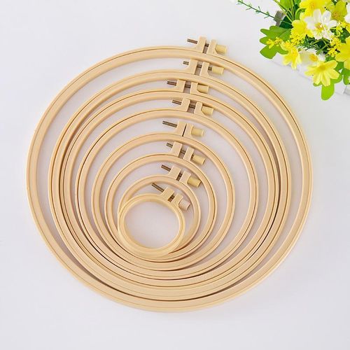 8pcs Bamboo Frame Embroidery Hoop Ring
